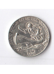 1934 - 5 lire argento Vaticano Pio XI San Pietro sulla barca Q/Fdc